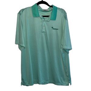 Bermuda Sands Hermann Park Turquoise Striped Polo Shirt